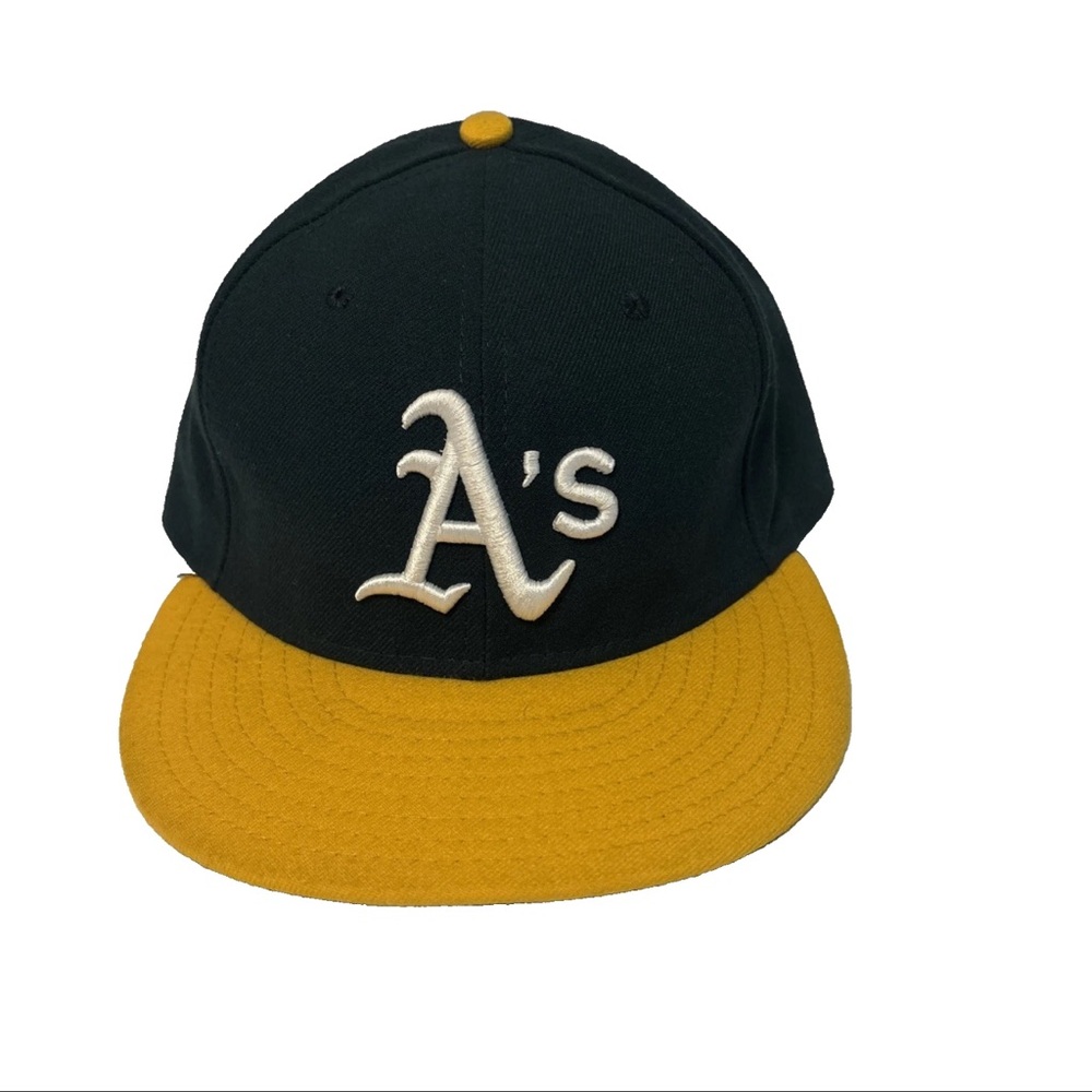Oakland Athletics A's New Era 59Fifty Fitted 7 1/2 Hat Cap Men MLB Green Yellow